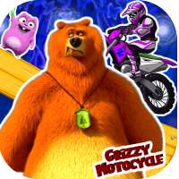 Grizzy les Lemmings driving motobike