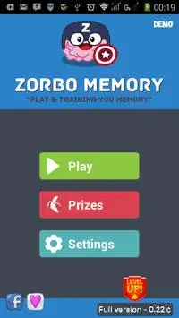 Zorbo Memory (brain training) Screen Shot 0