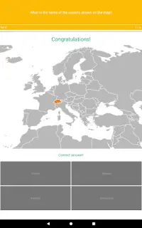 Questionário do Mapa da Europa. Países europeus Screen Shot 15