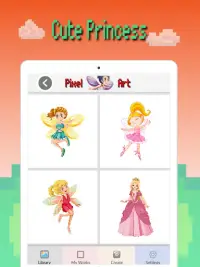 Pixel art: Princess color by number Screen Shot 7