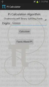 Pi Calculator Screen Shot 0