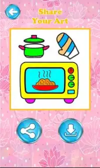 Kitchen Cooking Coloring - kids Coloring Game Screen Shot 6
