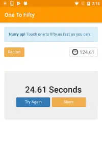 One To Fifty - How fast is your brain? Screen Shot 1