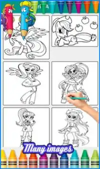 Coloring My Little Pony Equestria Girls for fans Screen Shot 1