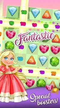 Jewels Princess Crush Mania - Matching Puzzle Game Screen Shot 1