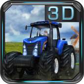 Traktor ras 3D pertanian sopir