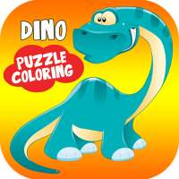Dzieci dinozaur puzzle i kolorowanki