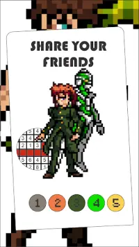 Jojo Anime Coloring Pixel Art Screen Shot 2