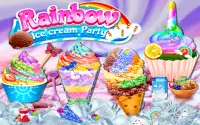Rainbow Ice Cream Party -  Unicorn Dessert Food Screen Shot 0