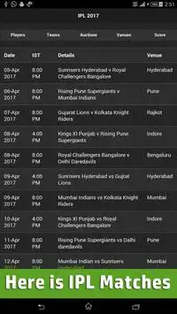 Live IPL 2017 Score Screen Shot 3