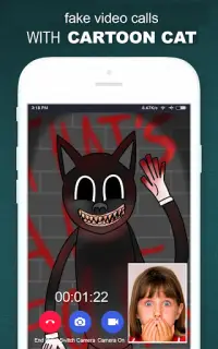 Simulation Video Call Cartoon Cat Screen Shot 7