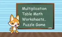 Multiplication Math Worksheets Screen Shot 0