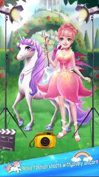 Pelangi Putri & Unicorn Riasan Permainan Screen Shot 6