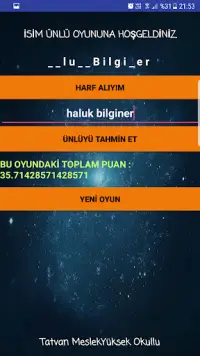 İSİM ŞEHİR-ÜNLÜ OYUNU Screen Shot 6