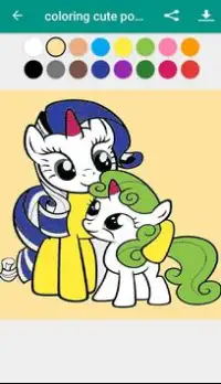 Coloring cute pony horses Screen Shot 7