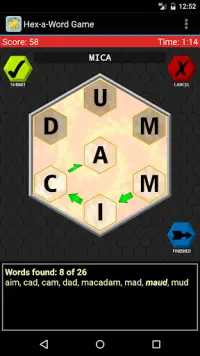 Hex-a-Word Game Screen Shot 3