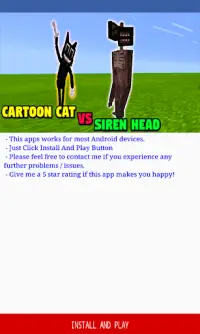 Cartoon Cat vs Siren Head for Minecraft PE Screen Shot 2