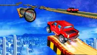 impossible stunt offroad car track type racer game Screen Shot 1