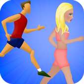 man and woman running game