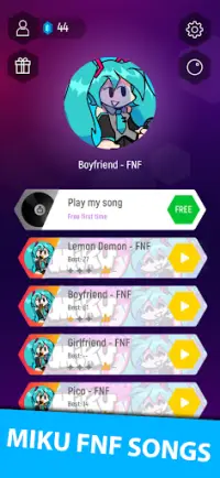 Miku FNF Tiles Hop Screen Shot 0