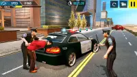 Polizei-Verbrechen-Stadt-Fahren - Police Car Drive Screen Shot 5