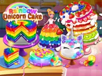 Gökkuşağı Unicorn Kek Maker: Yemek Oyunları Screen Shot 0