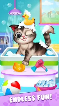 My Fluffy Kitty: Talking Pet DayCare Game For Kids Screen Shot 1