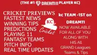 dream11 ipl fantasy cricket & Kc Dream11 team news Screen Shot 0