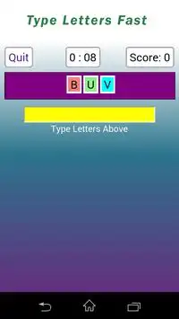 Letters Fast typing game Screen Shot 1