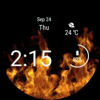 Flames Watch Face - Wear OS Smartwatch - Animated Screen Shot 8