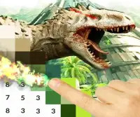 Dinosaur Color By Number Jurassic Pixel Art Screen Shot 0