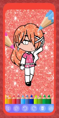 Gacha Glitter drawing and coloring Screen Shot 2