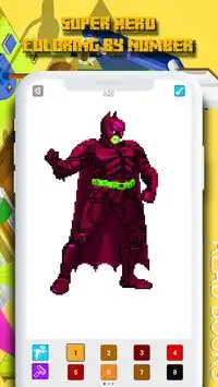Farbe nach Anzahl Superhero Malbuch Pixel Art Screen Shot 5