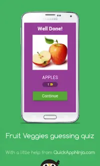 Adivinhando Quiz Frutas - Aprenda Frutas ou Legu Screen Shot 1