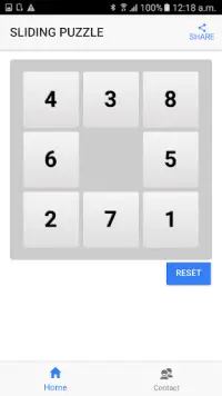 Sliding Puzzle Numbers Screen Shot 2