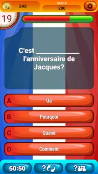 Francês Gramática Teste Quiz Screen Shot 2