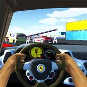 Racing in Car Simulator