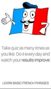 Learn Basic French Phrases - Educational Quiz Screen Shot 2
