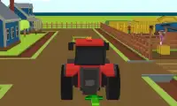 tractor farmer blocky sim Screen Shot 1