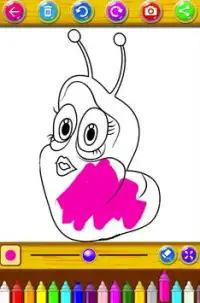 Coloring pages Larva worm games free Screen Shot 3