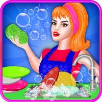 Game cuci piring untuk anak perempuan: pembersihan