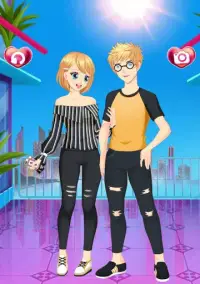 Highschool Couple Love Dress Up Screen Shot 1