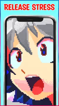 Anime Manga Pixel Art Coloring Screen Shot 1