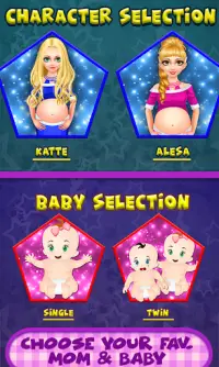الأم الحامل وحديثي الولادة لعبة رعاية الطفل التوأم Screen Shot 2
