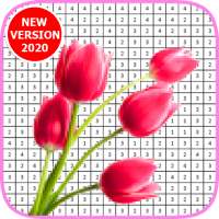 Tulip Flower Pixel Art Coloring By Number