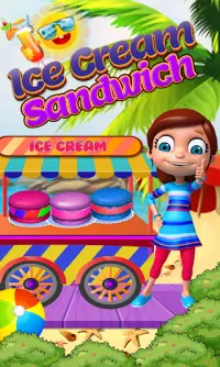 Rainbow Ice Cream Sandwich - Yemek Pişirme Oyunlar Screen Shot 0