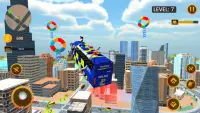 Flying police Bus Public Transport Game 2021 Screen Shot 8