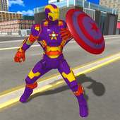 Flying Captain Superhero robot Crime City Battle