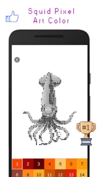Squid Pixel Art Color Screen Shot 2