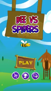 Bee vs Spiders: Tap Tap to Fly & Jump | Flappy Bee Screen Shot 3